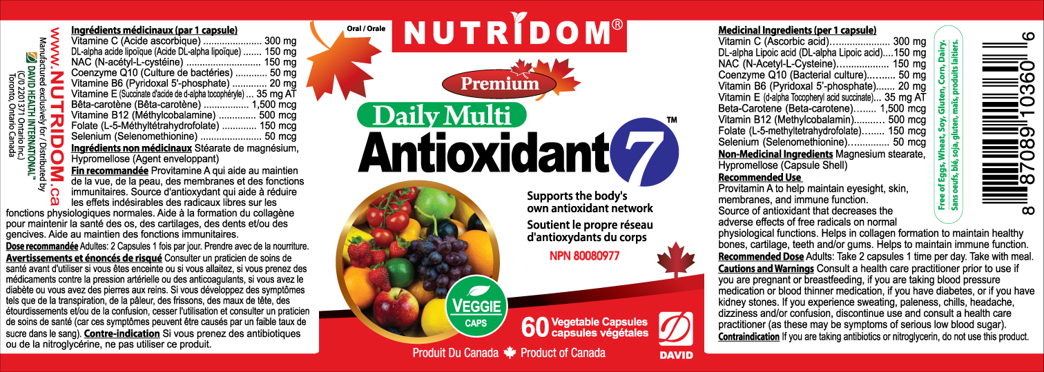 Nutridom Multi-Antioxidant 7, 60 Veggie Capsules